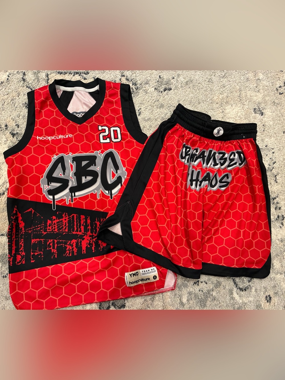Kids' hoopculture Red SBC Basketball Jersey & Shorts